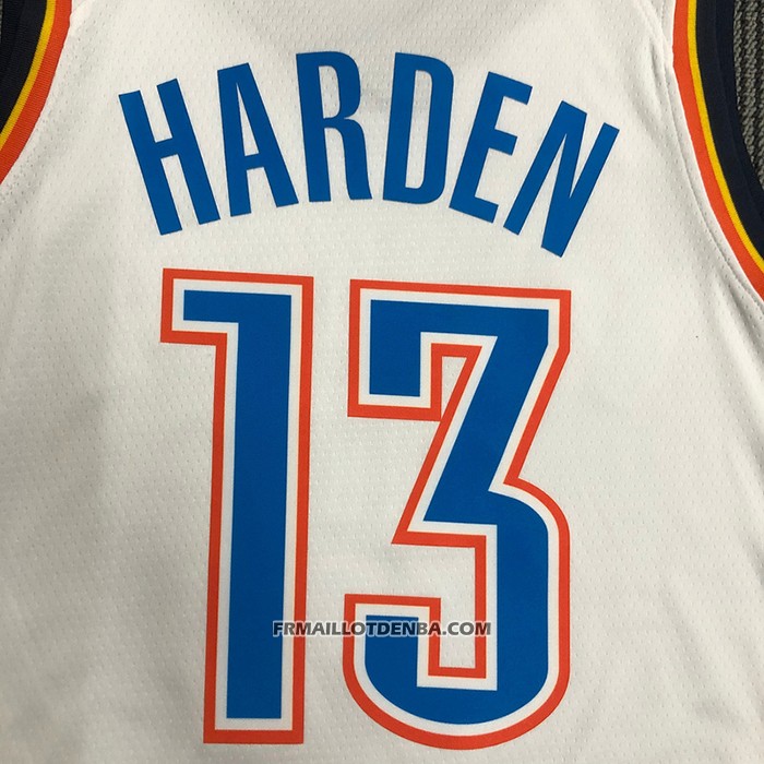 Maillot Oklahoma City Thunder James Harden NO 13 Association Blanc